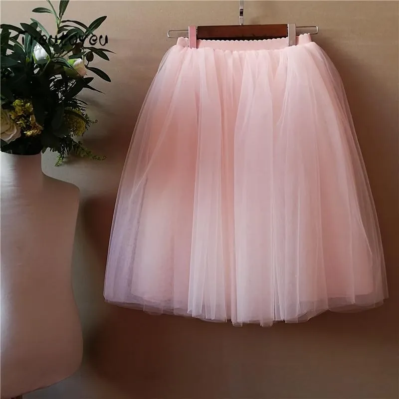 5 Layered Chic and Pastel Tulle Skirt