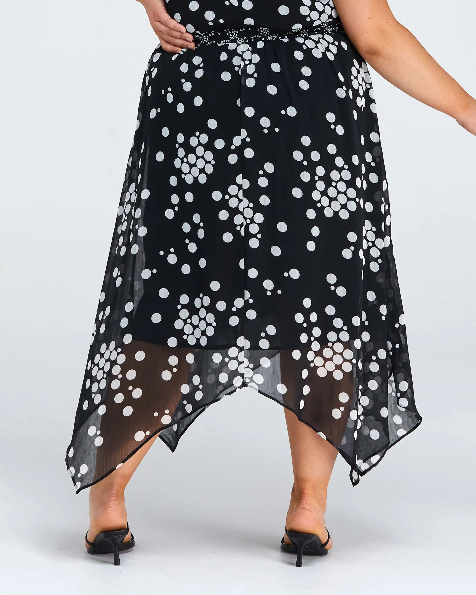 Adele Spot Skirt | Black/Milk