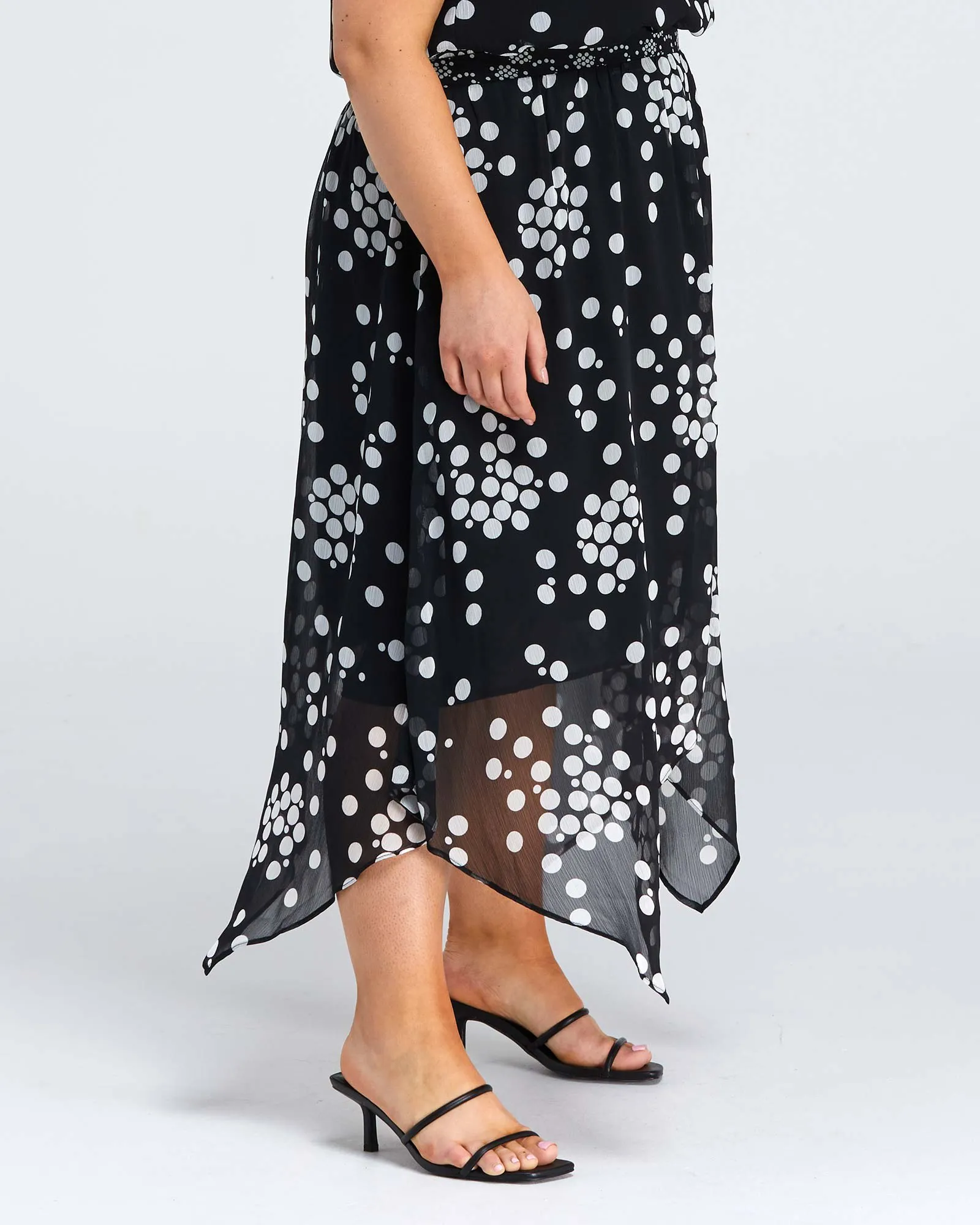 Adele Spot Skirt | Black/Milk