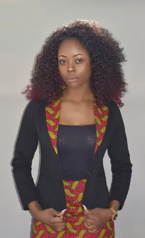 African Print Blazer Top- Esinu