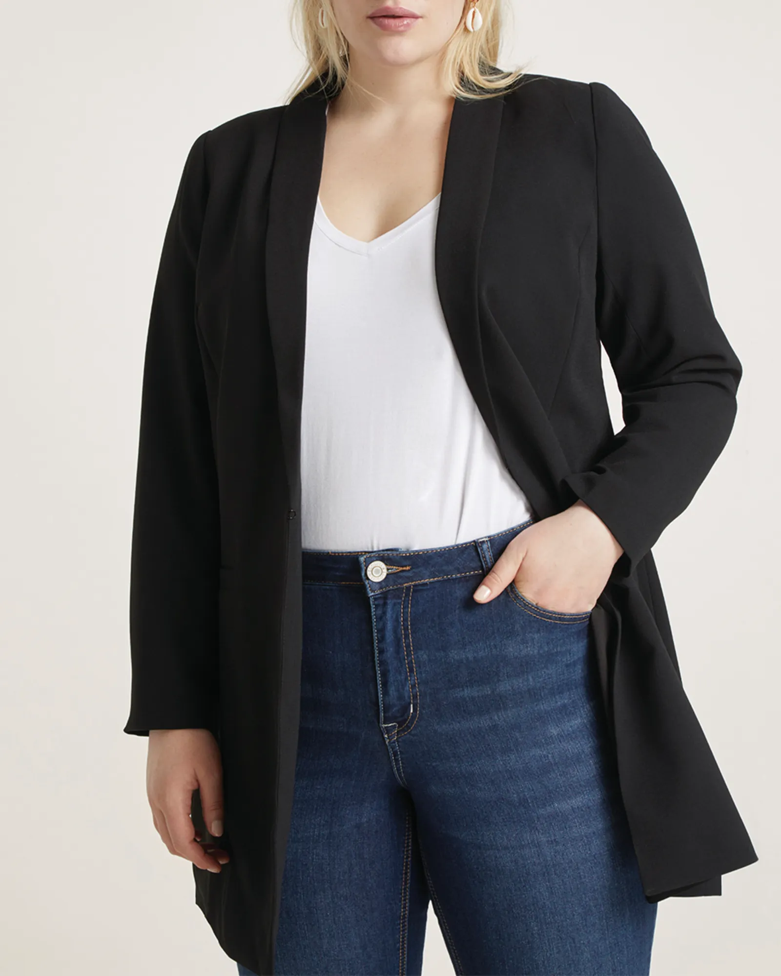 Ally Long Tailored Blazer | Totally Black