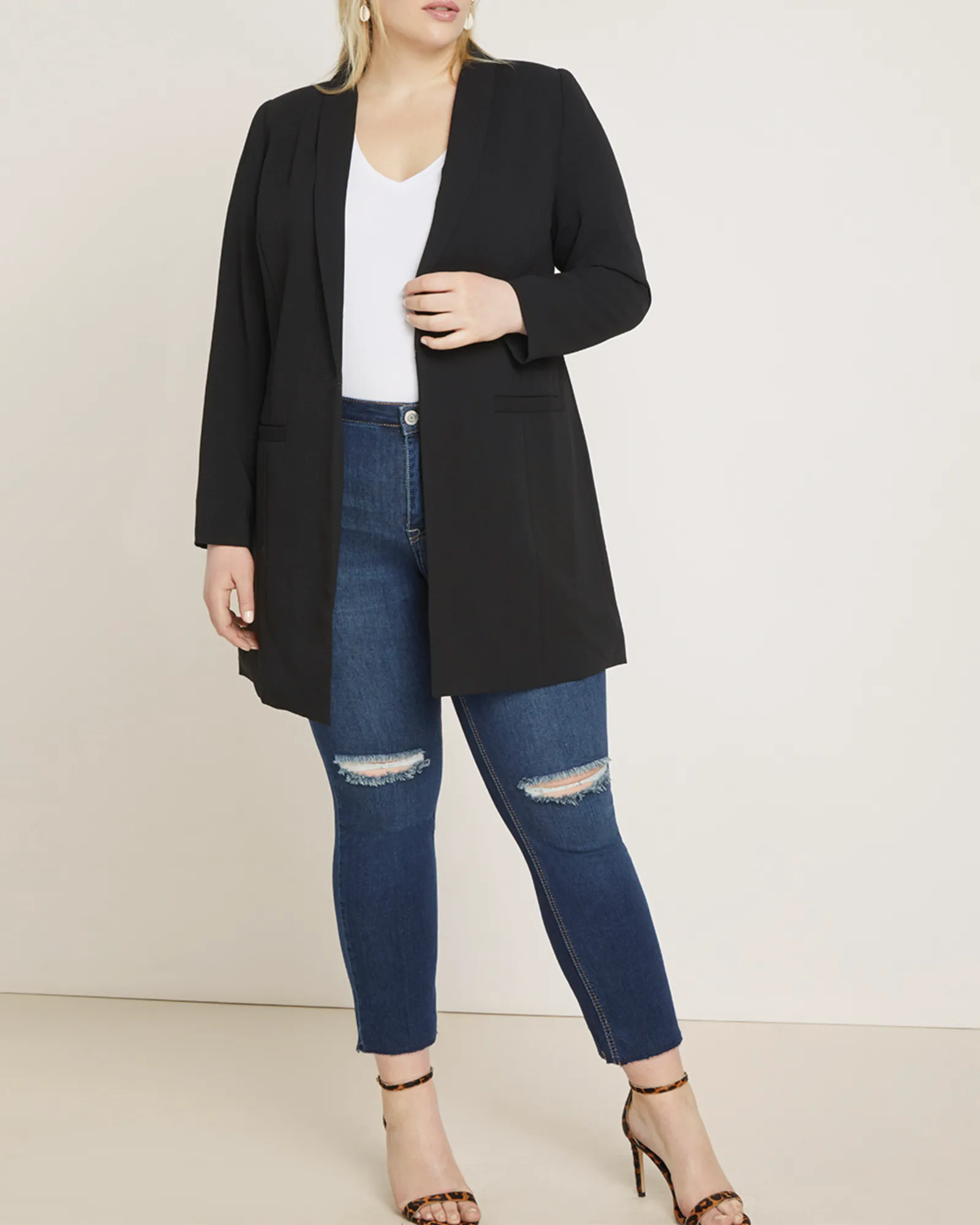 Ally Long Tailored Blazer | Totally Black