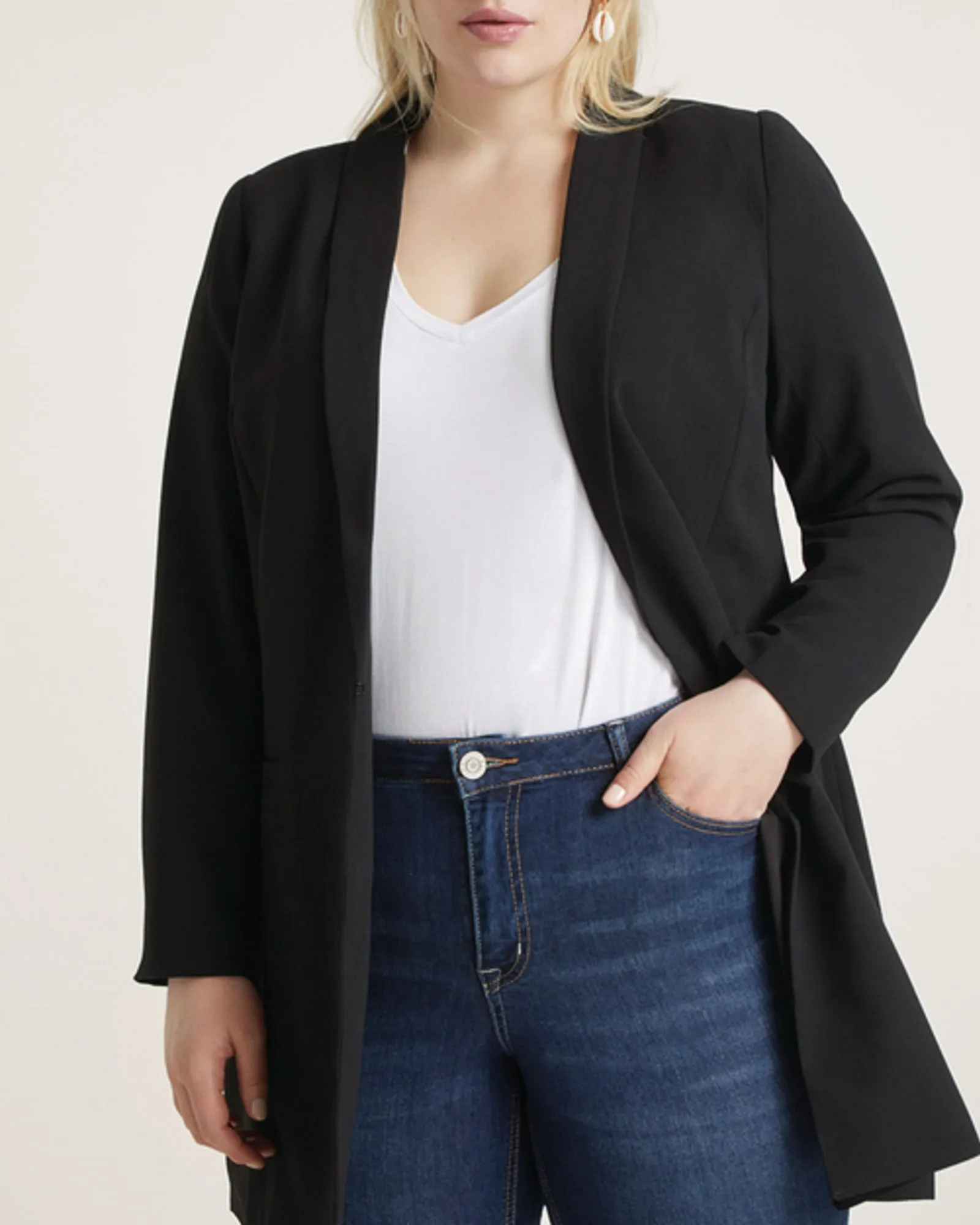 Ally Long Tailored Blazer | Totally Black