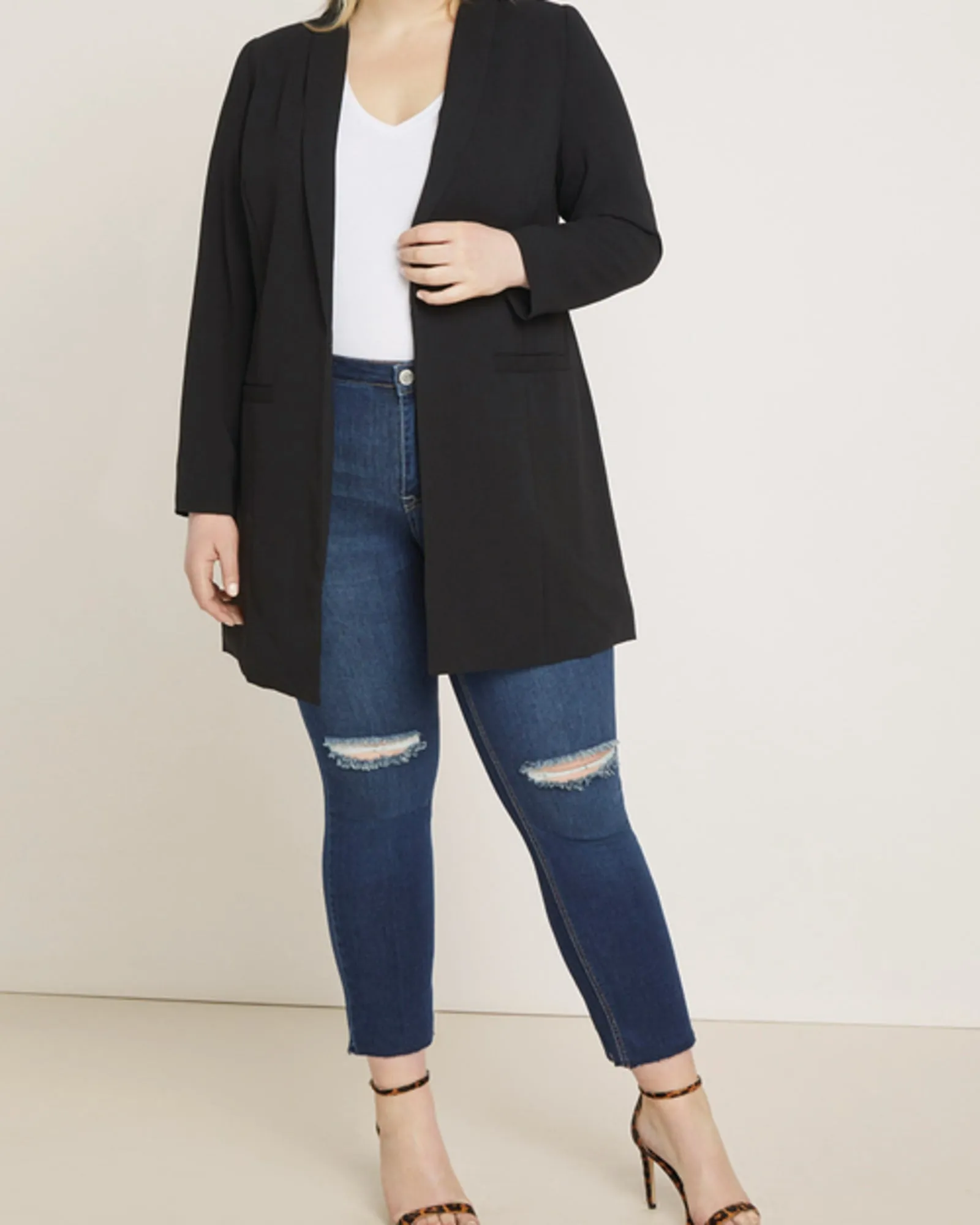 Ally Long Tailored Blazer | Totally Black