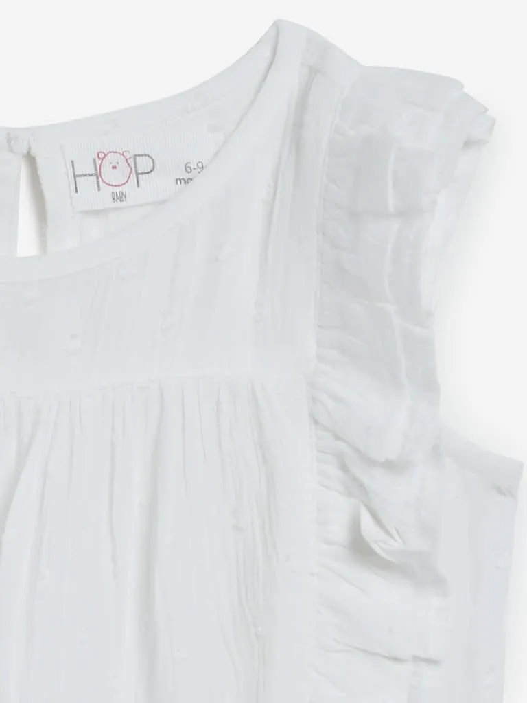 Baby HOP White Frill-Detailed Elane Top