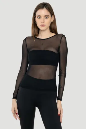 Black Mesh Top