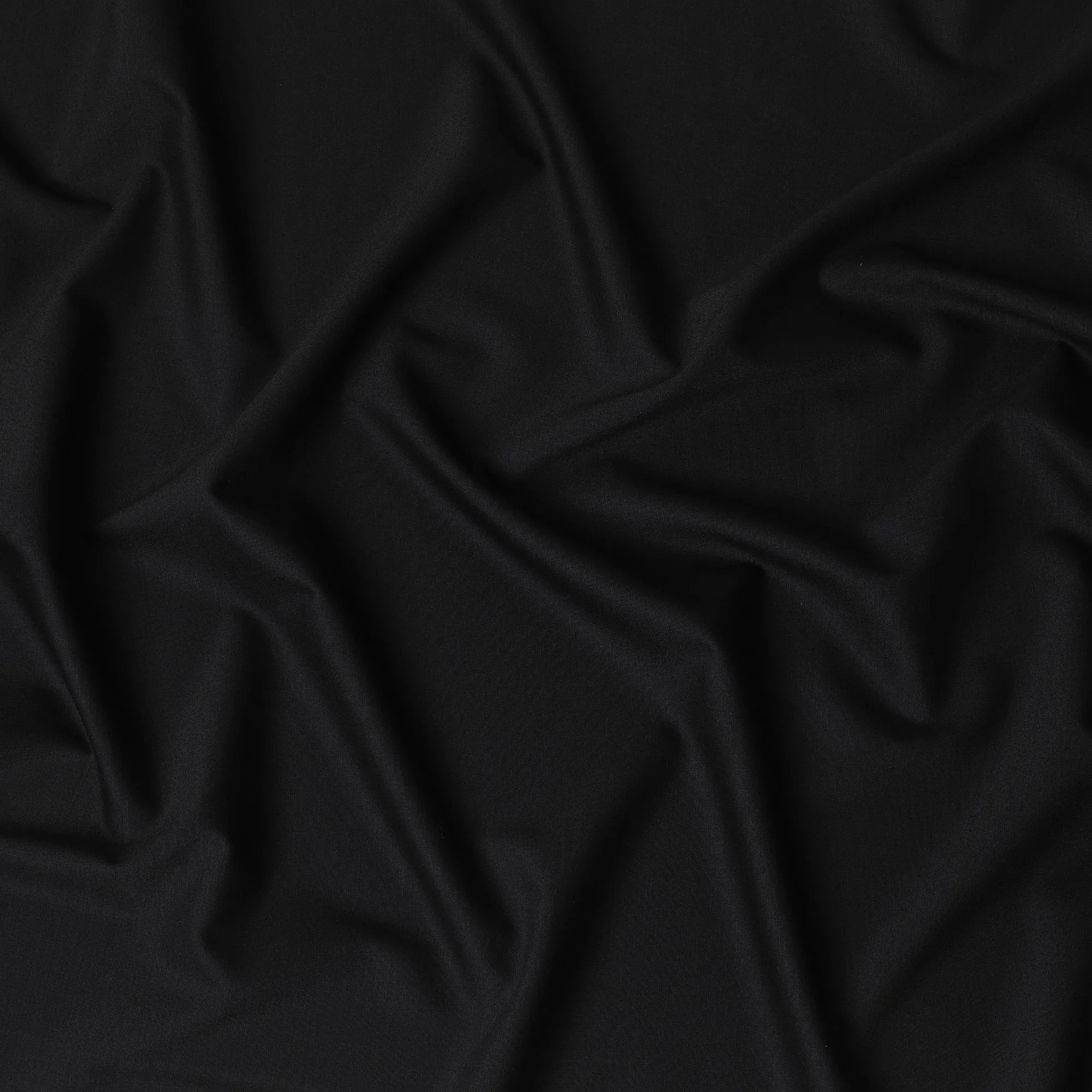 Black Plain Premium blended wool suiting fabric-D17269