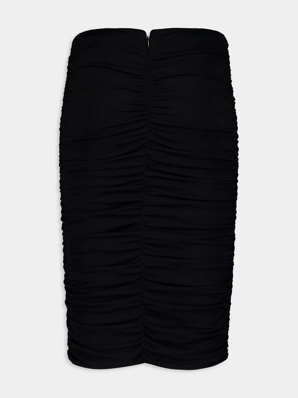 Black Ruched Pencil Skirt