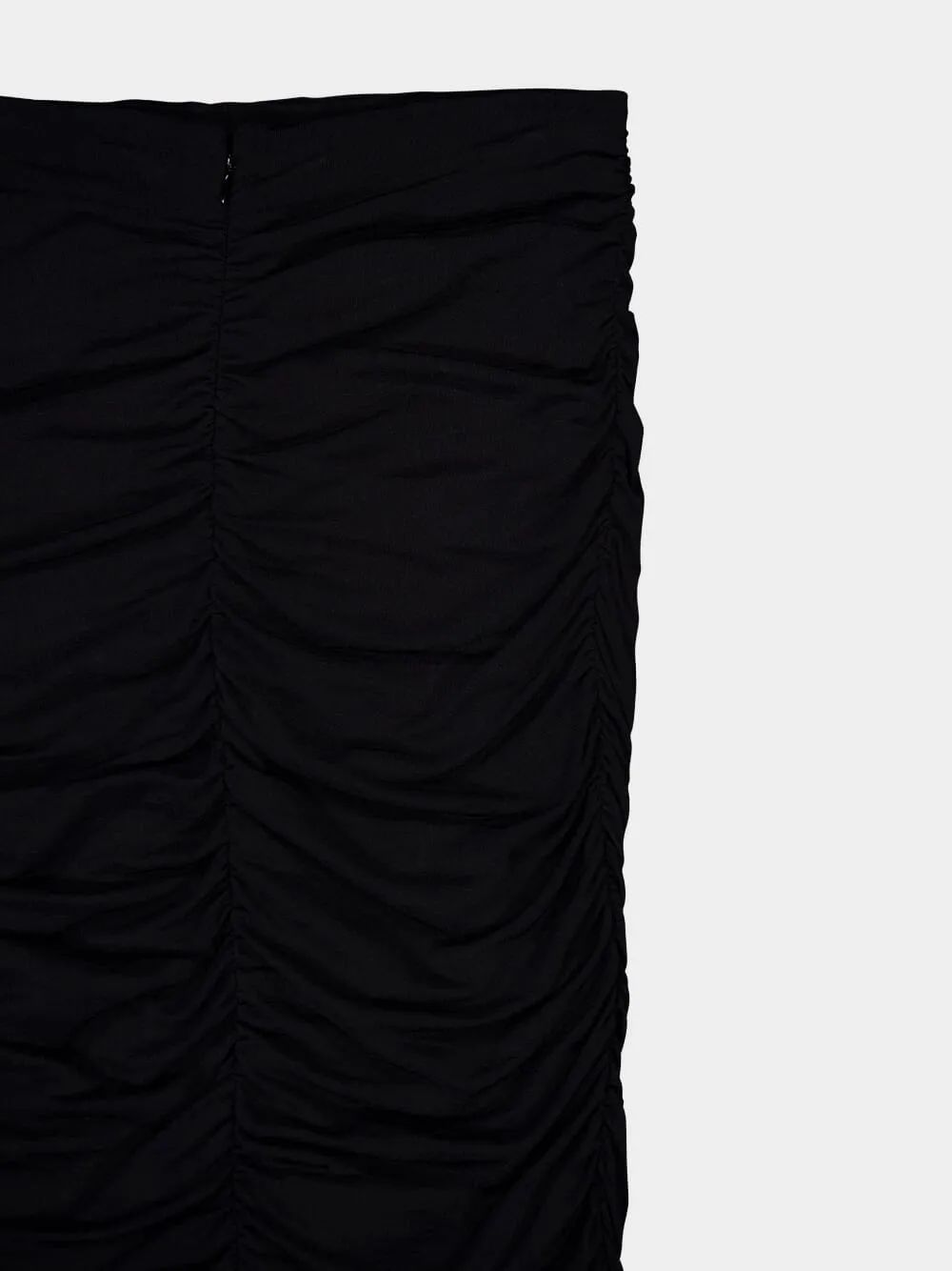 Black Ruched Pencil Skirt