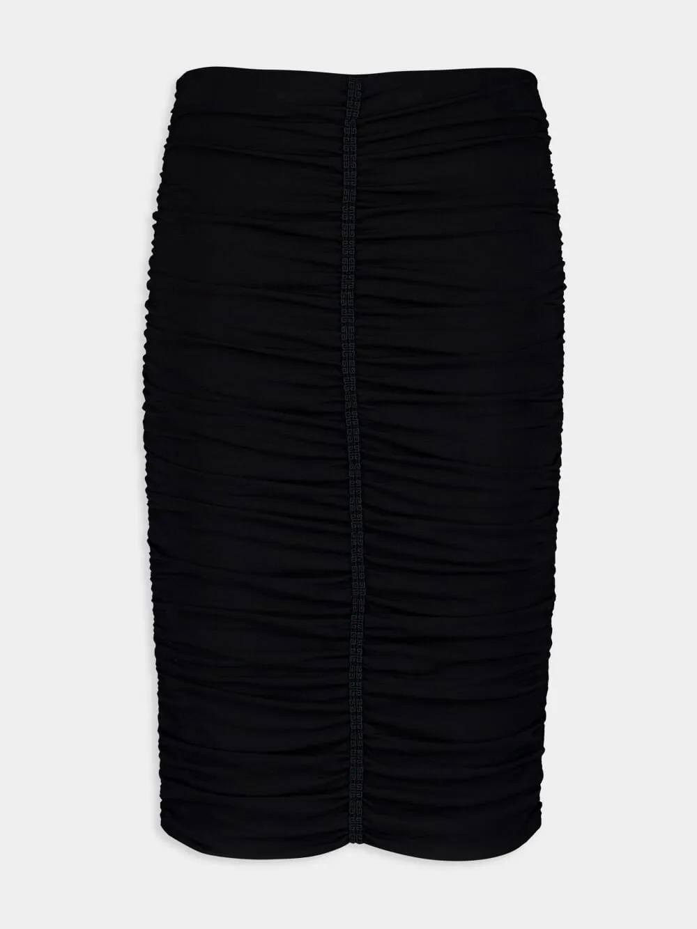 Black Ruched Pencil Skirt