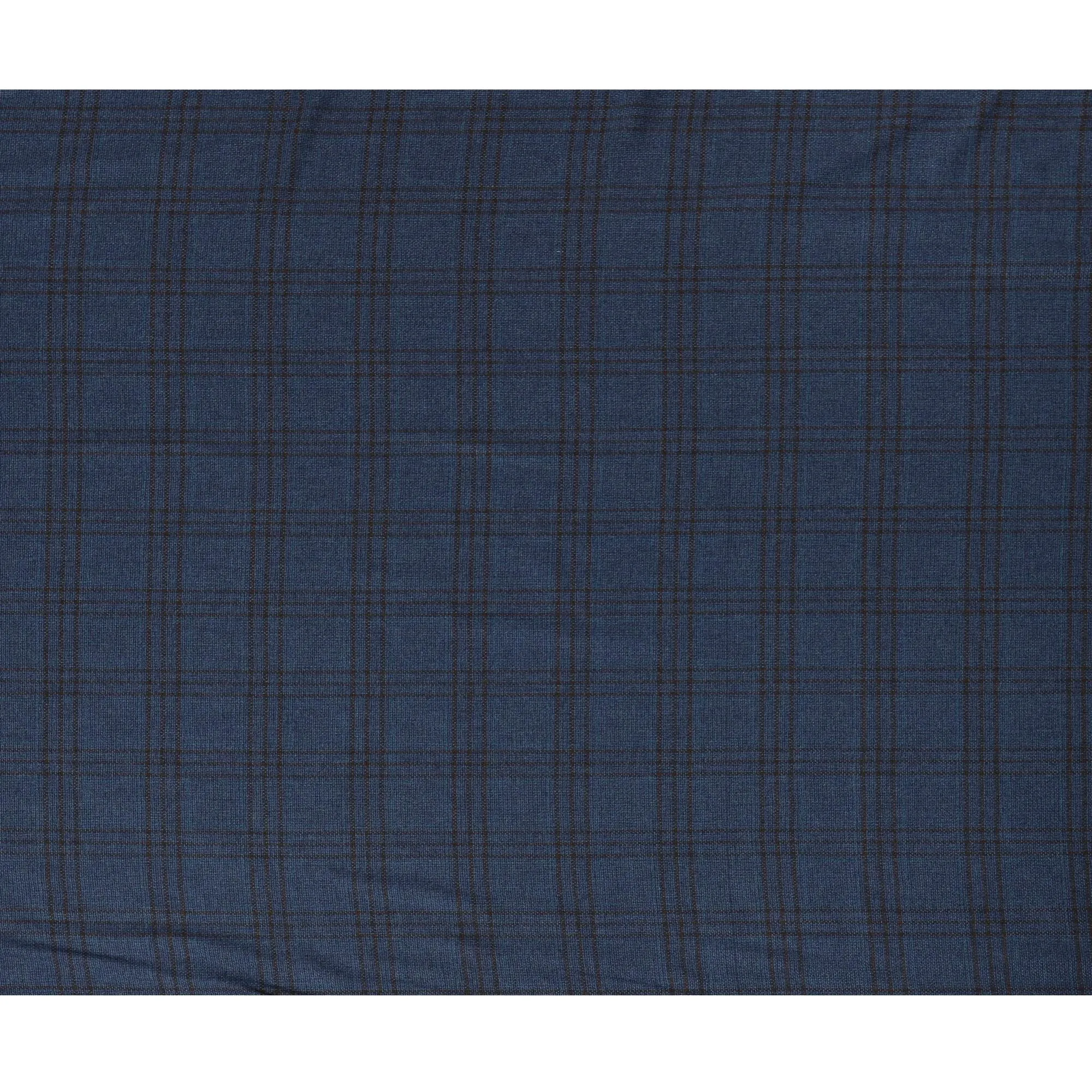 Blue and Brown Plaid Italian Blended Wool Jacketing Fabric – 3.5 Meters, 150 cm Width, Made in Italy-D20543