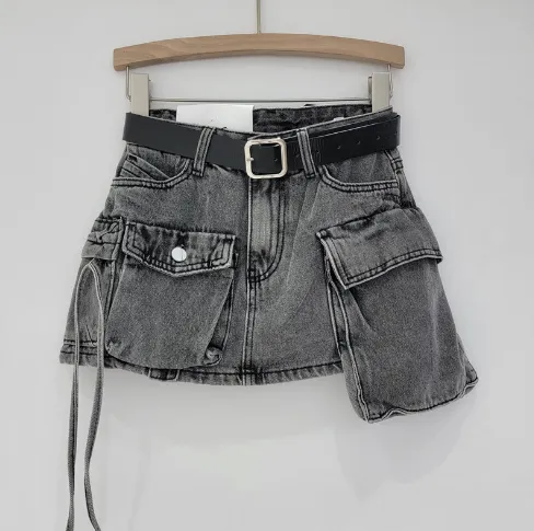 Cargo Pocket denim skirt