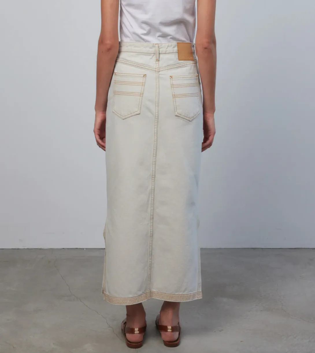 Carrara Jean Skirt, Tile White