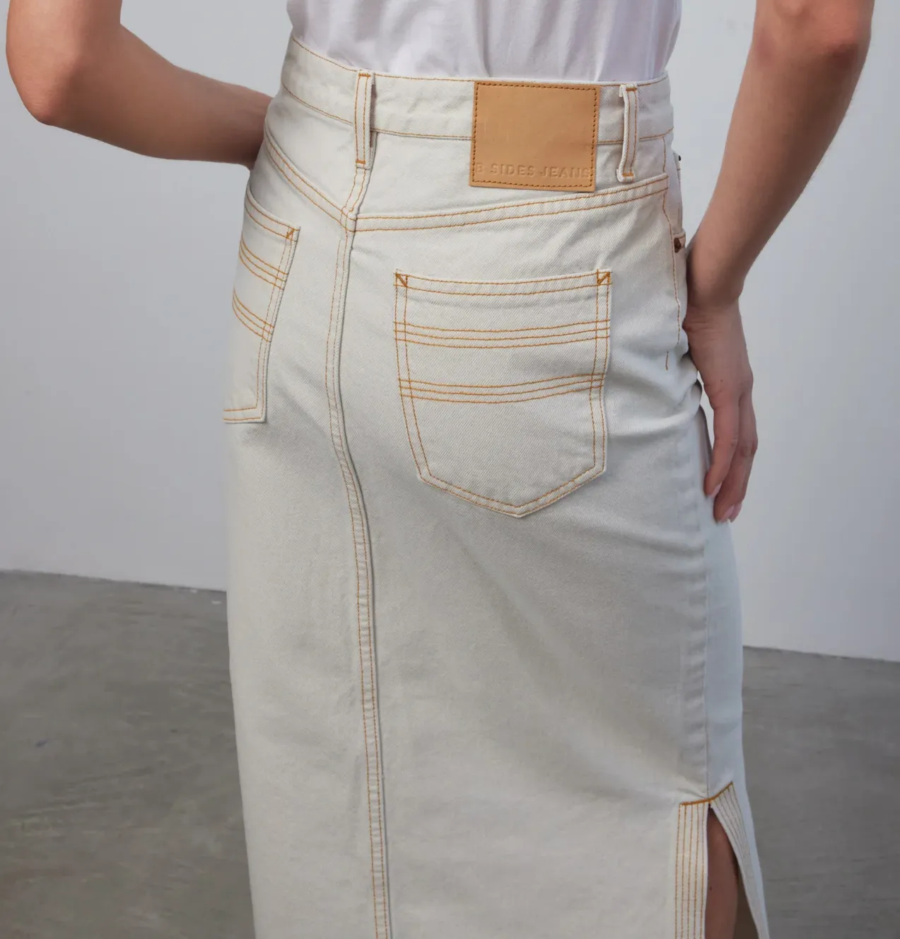 Carrara Jean Skirt, Tile White