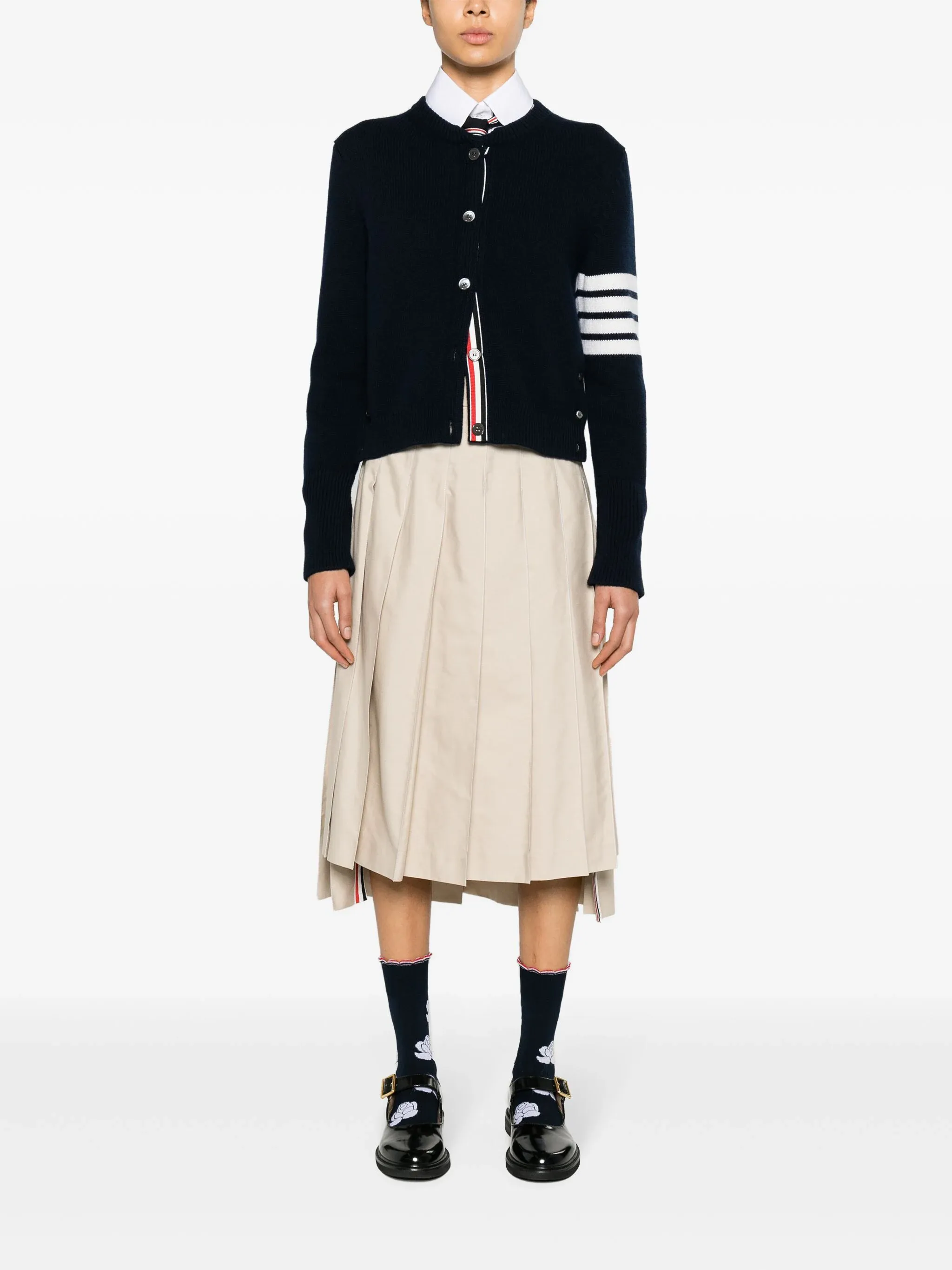 Classic Typewriter Midi Pleated Skirt