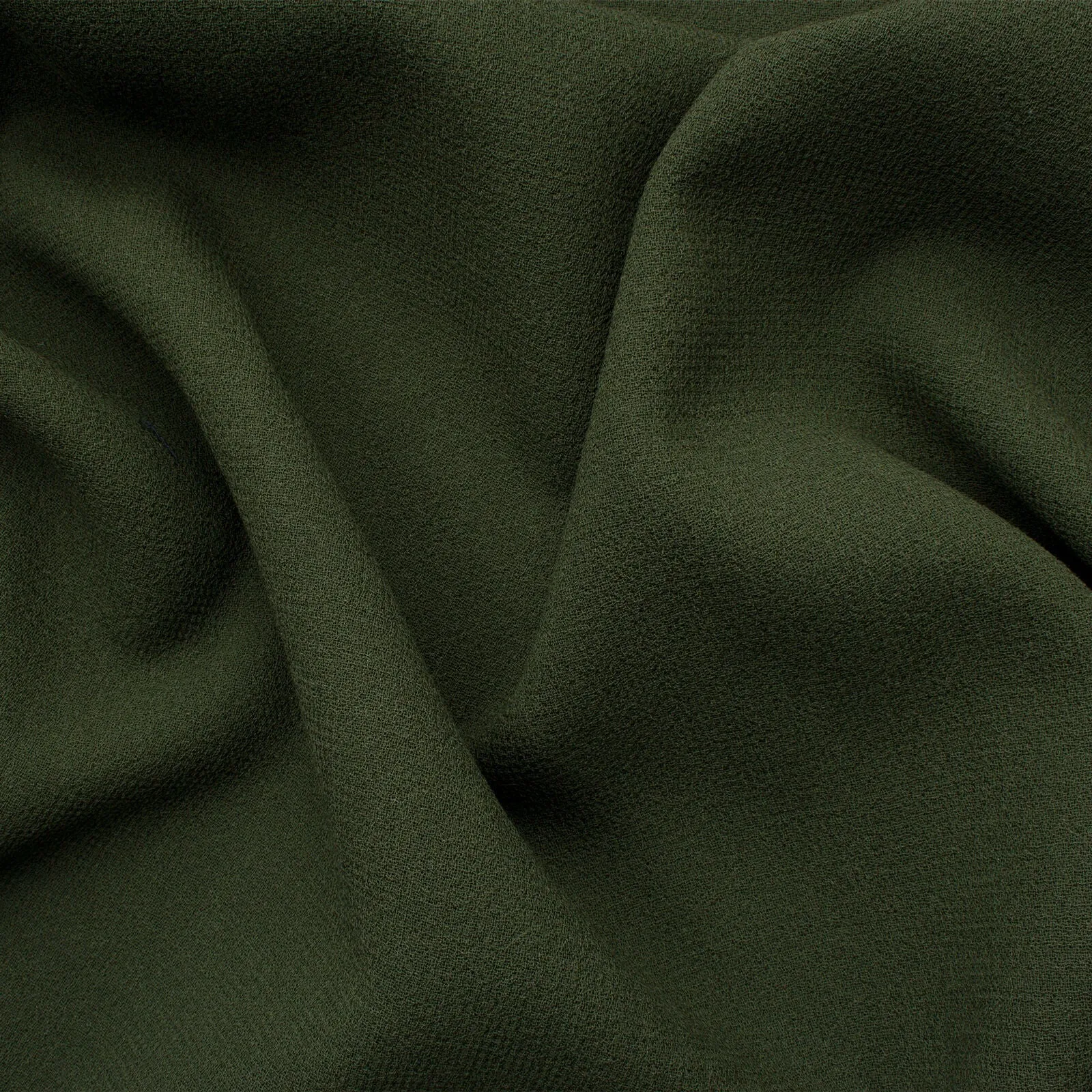 Dark Moss Green Double Wool Crêpe