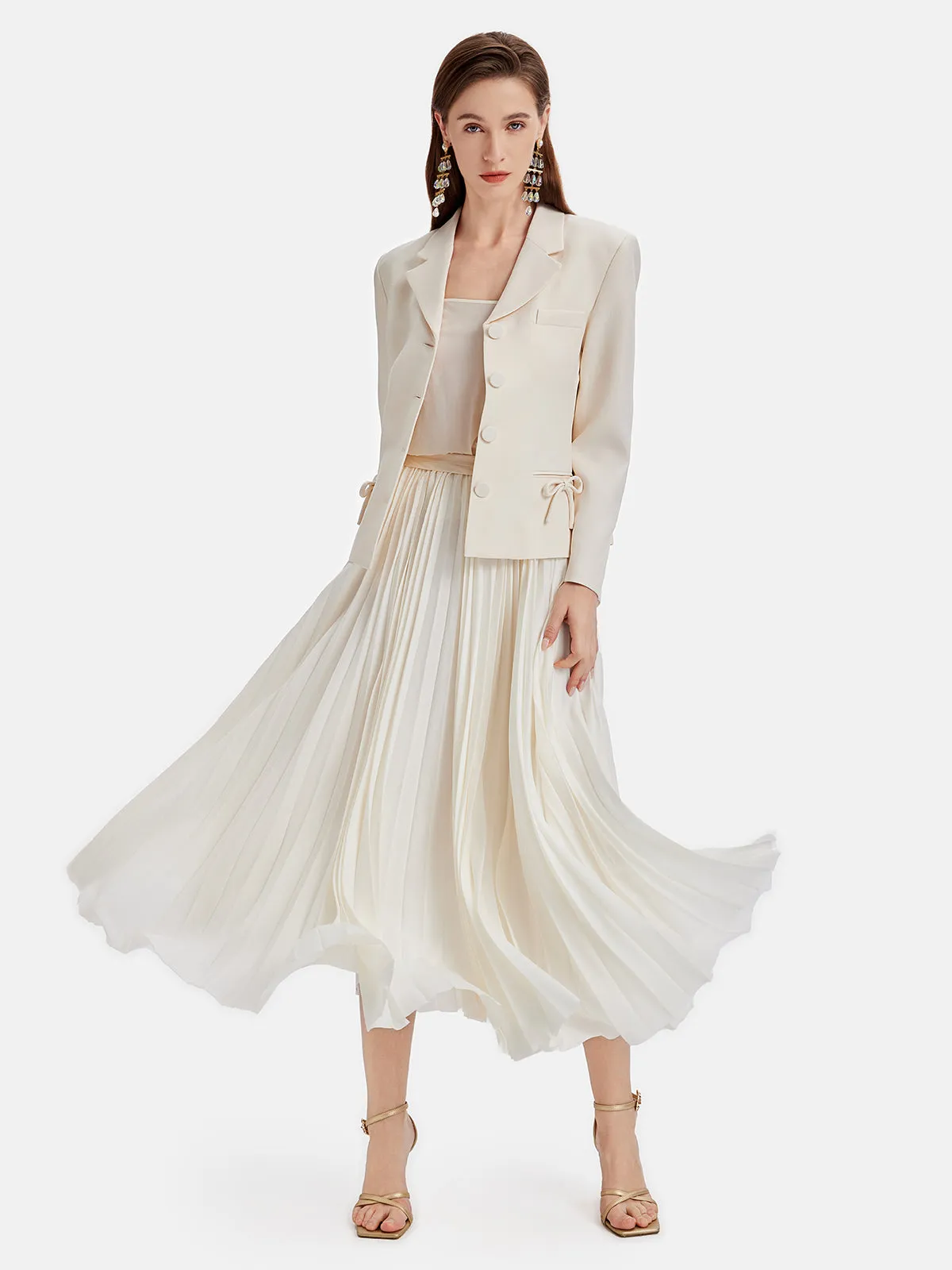 Elegant Pleated Flounce Skirt