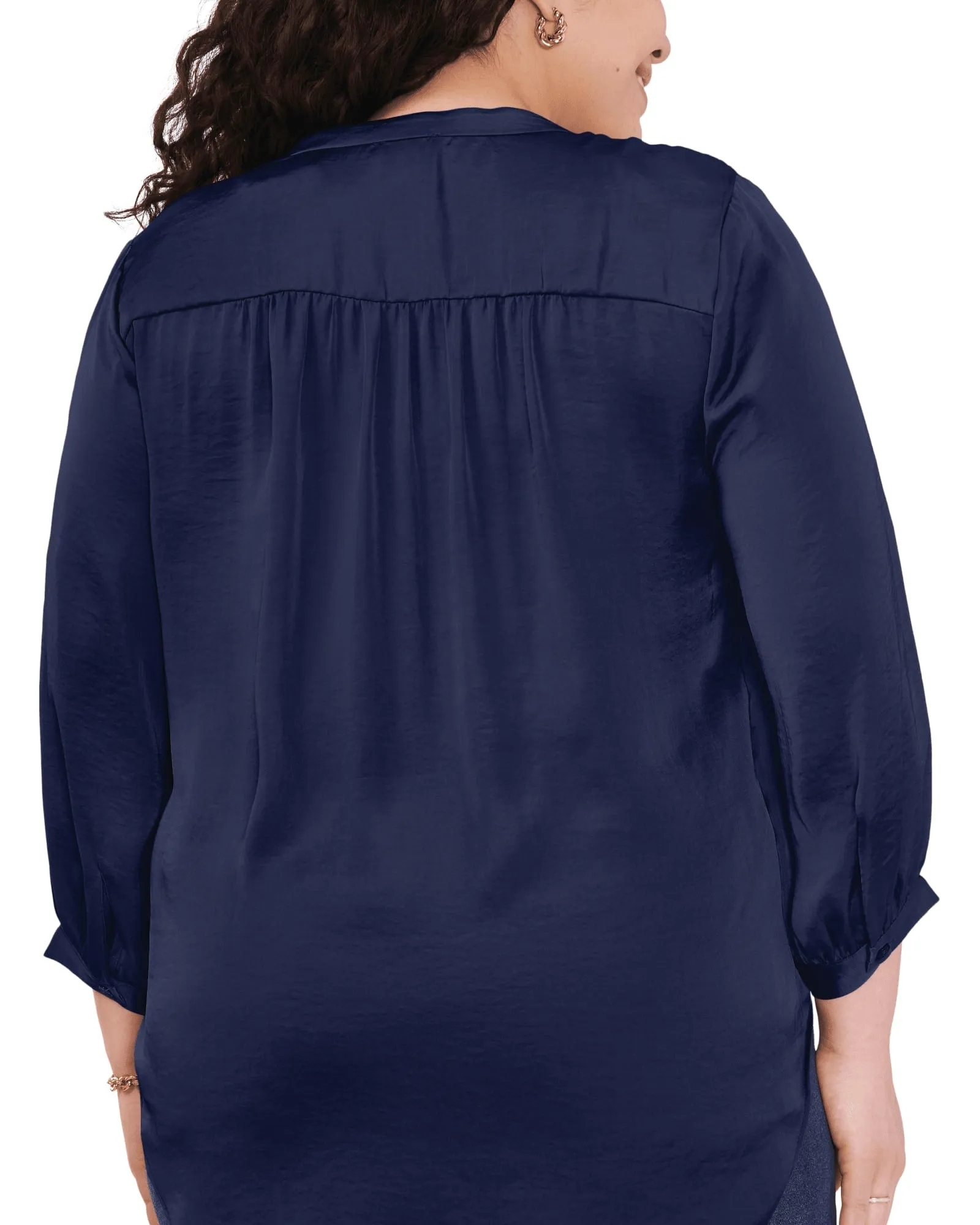 Everley V-Neck Blouse | CLASSIC NAVY