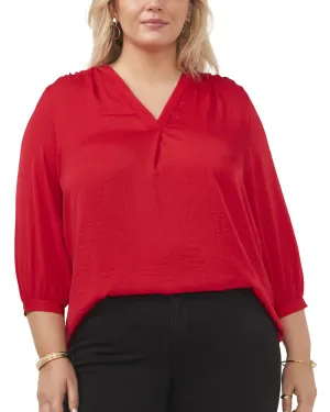 Everley V-Neck Blouse | RED HOT