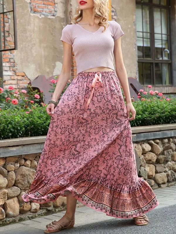 Fashion Printed Elasticity Waist Skirts Bottom