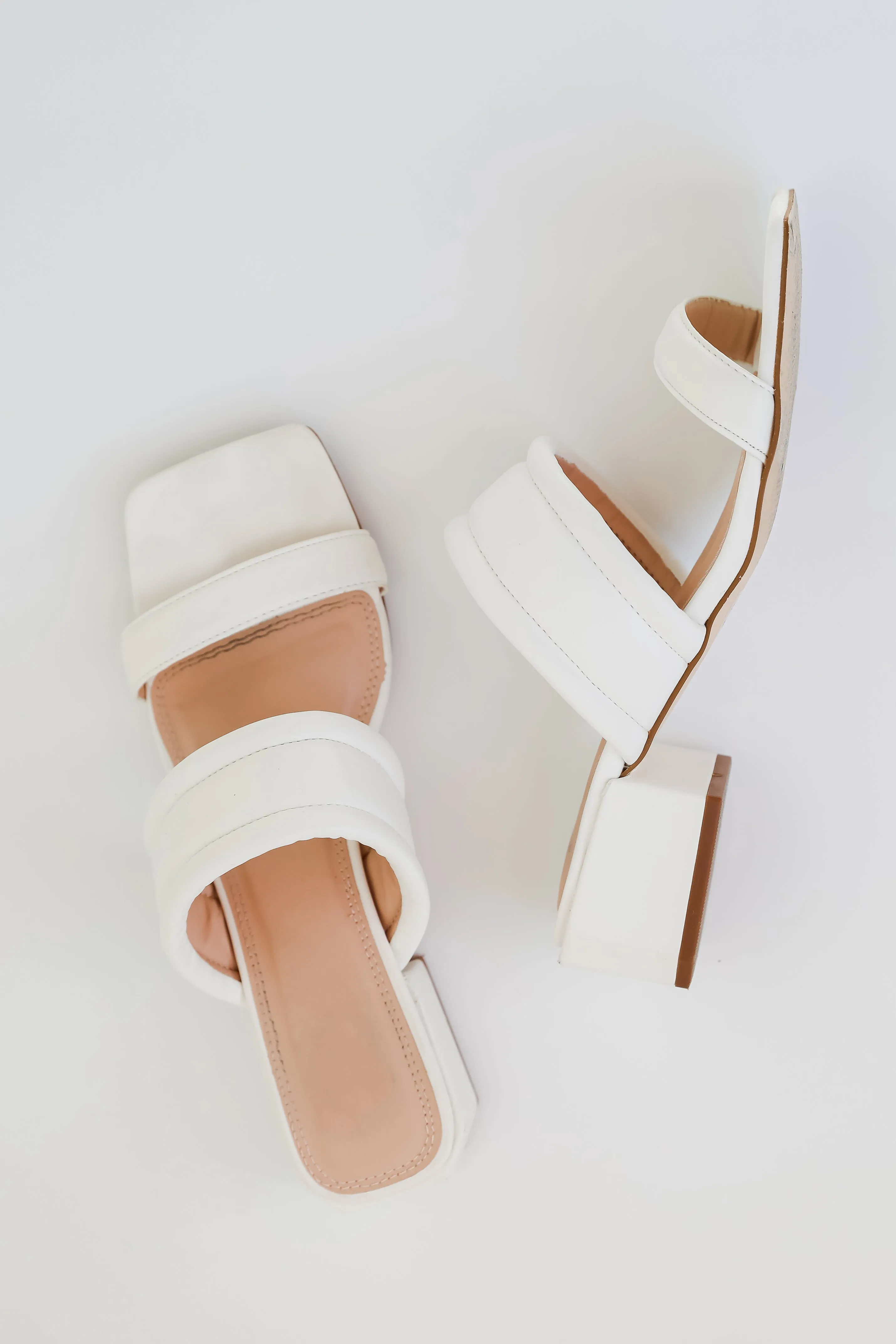 FINAL SALE - Feeling Fine White Double Strap Heels