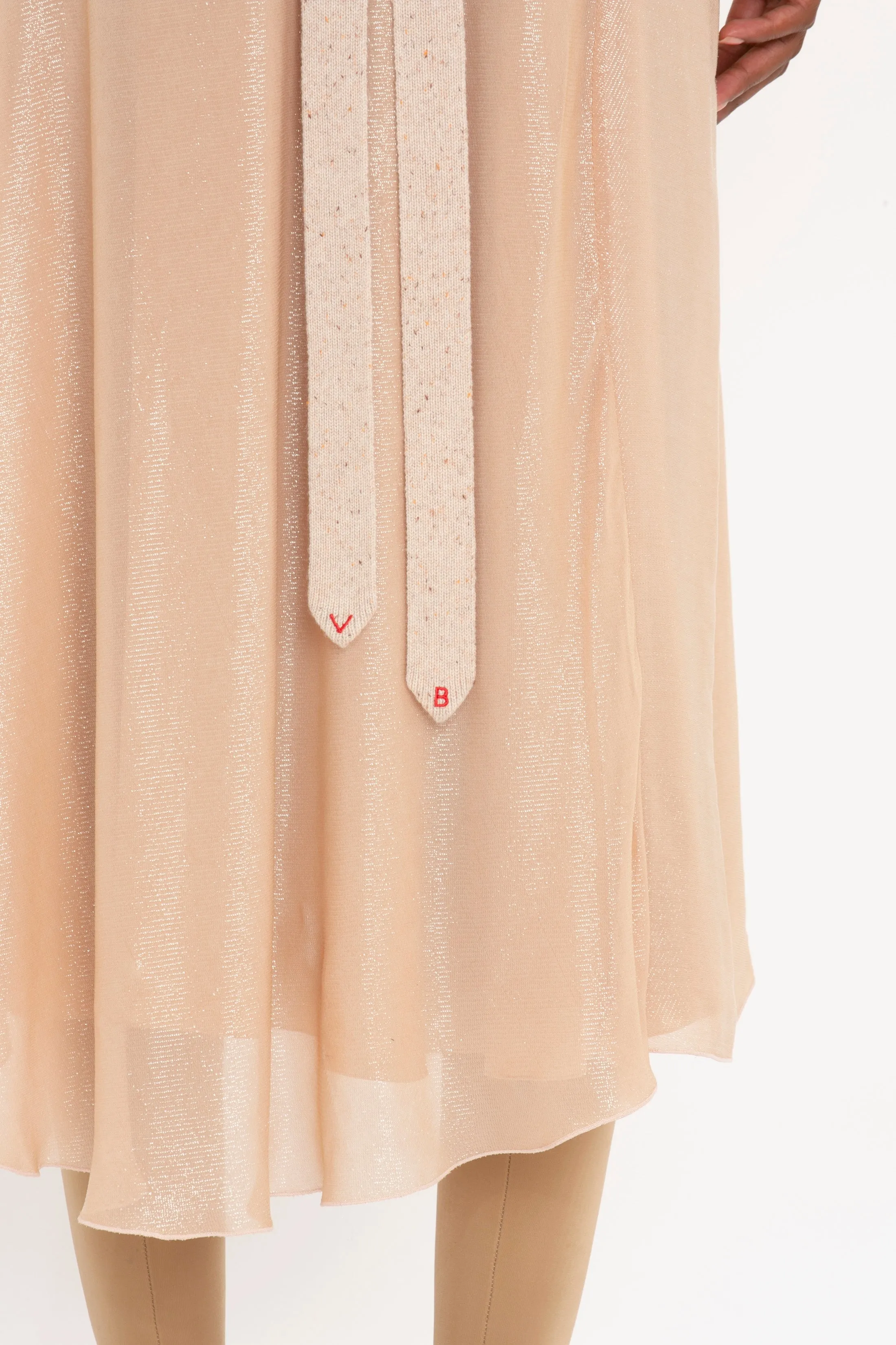 Flower Detail Cami Skirt In Rosewater