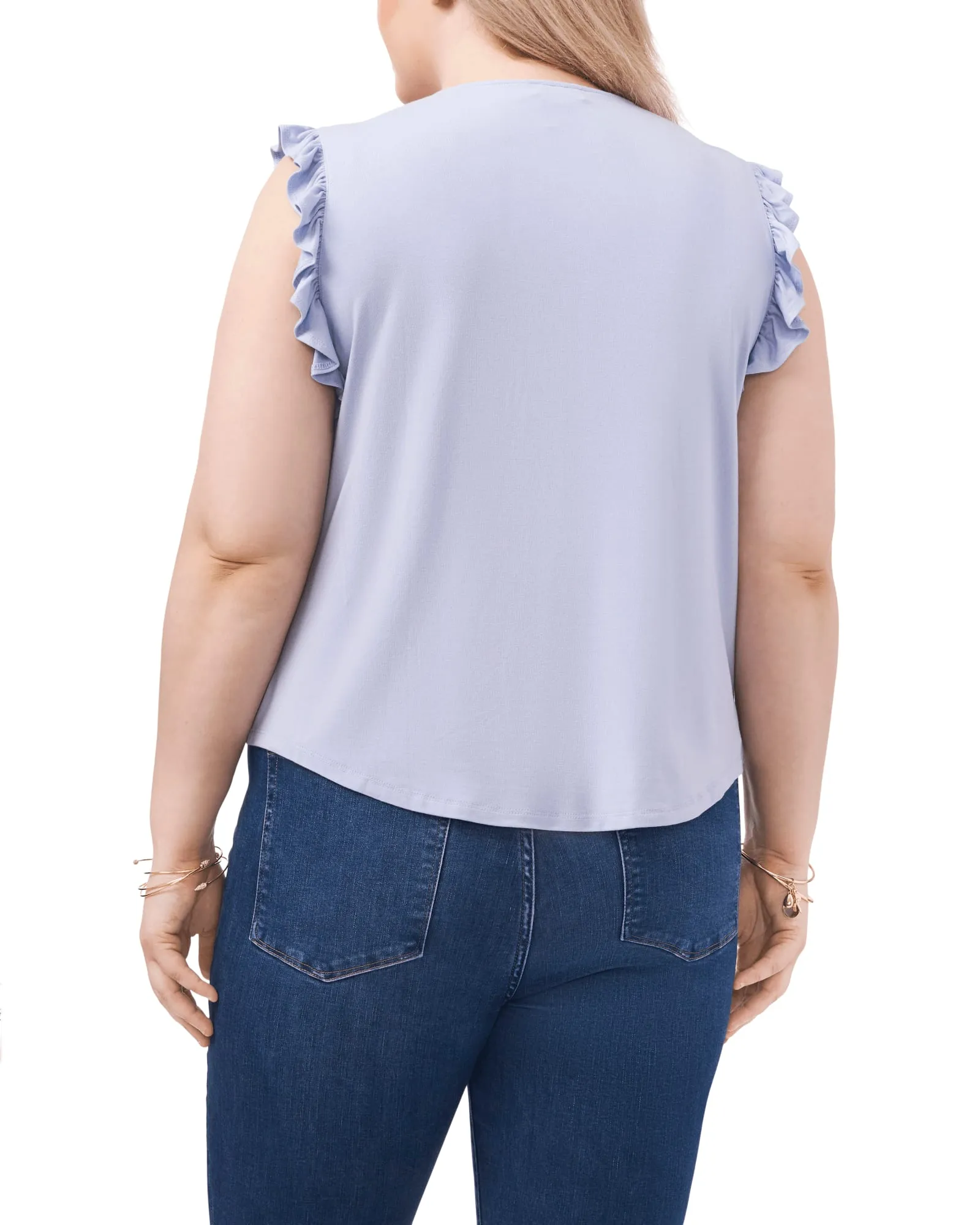 Grace Ruffle Sleeve Top | SOFT SKY