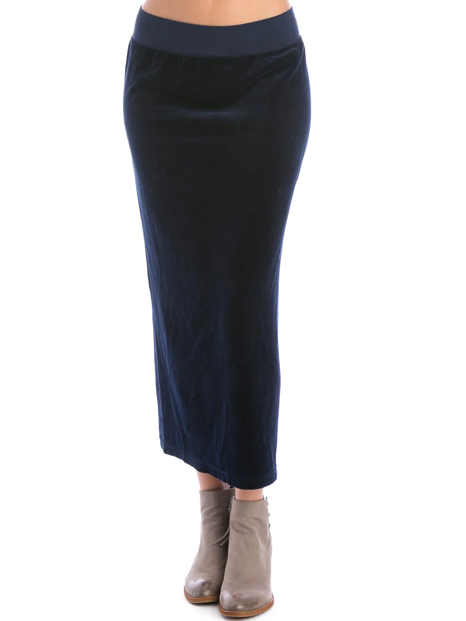 Hard Tail Velour Easy Fit Column Skirt (V-174)