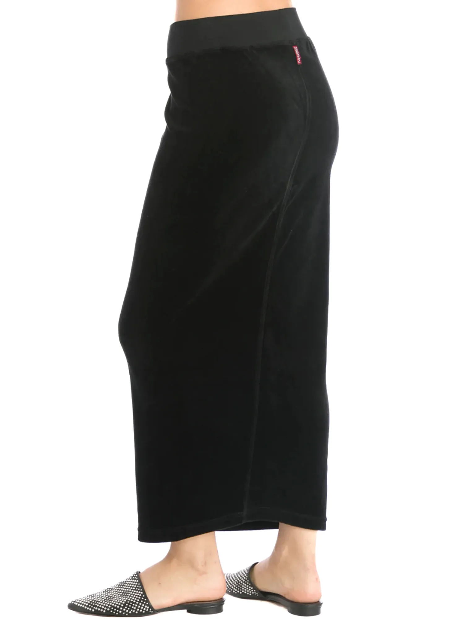 Hard Tail Velour Easy Fit Column Skirt (V-174)