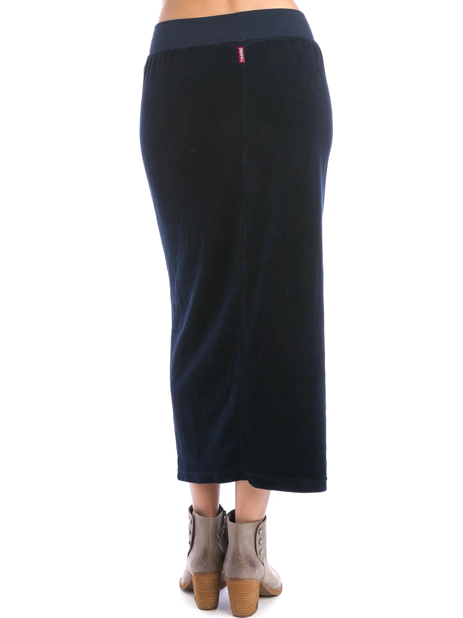 Hard Tail Velour Easy Fit Column Skirt (V-174)