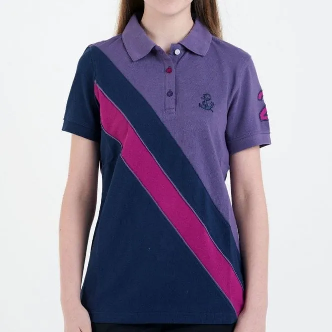 Hazy Blue Womens Short Sleeve Polo Shirt - Chole II