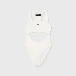 High-Leg Cut-Out Bodysuit  - Ivory