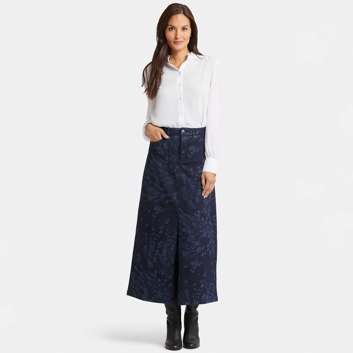 High Rise Long Skirt - Dark Indigo Salome