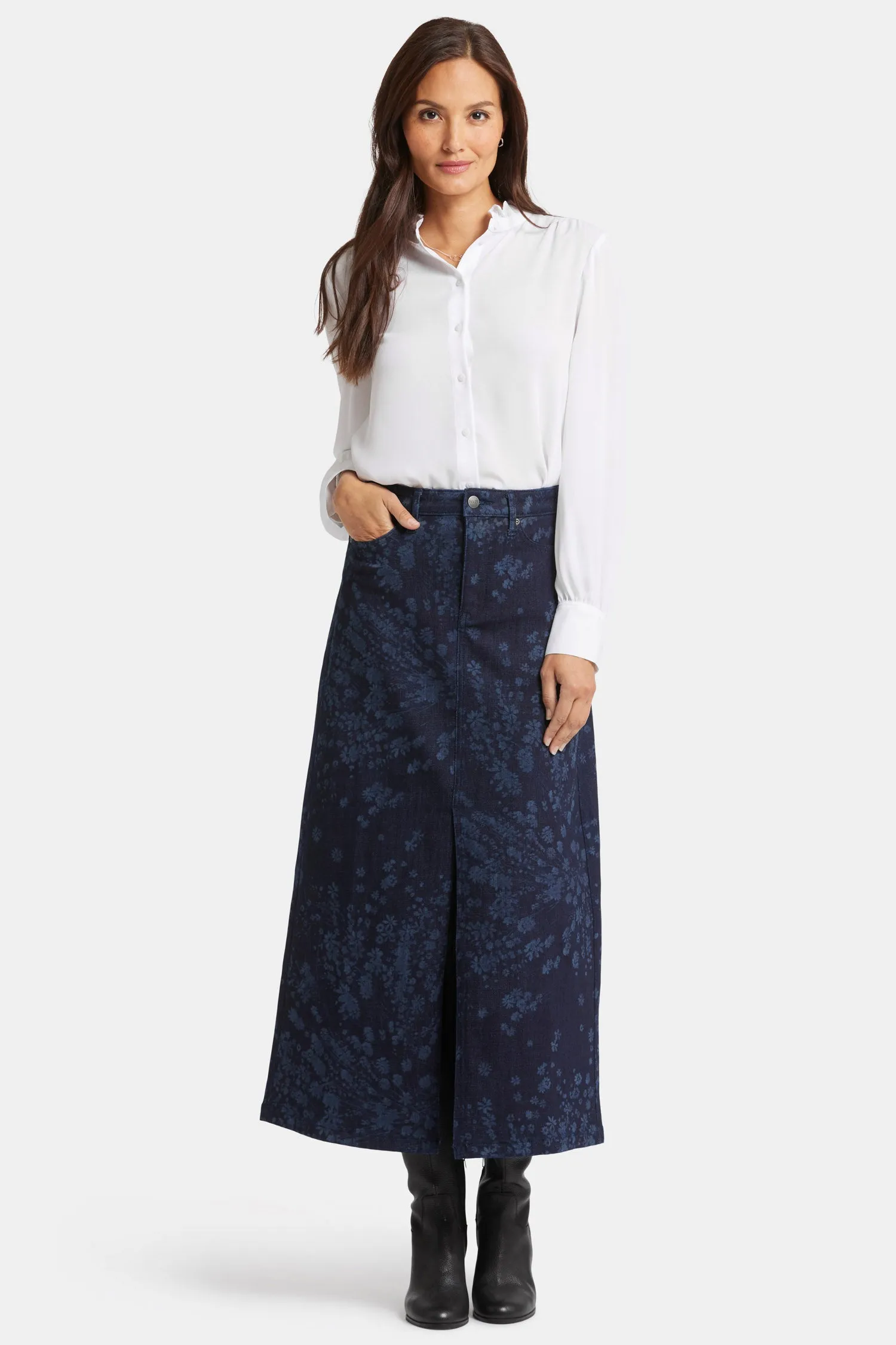 High Rise Long Skirt - Dark Indigo Salome