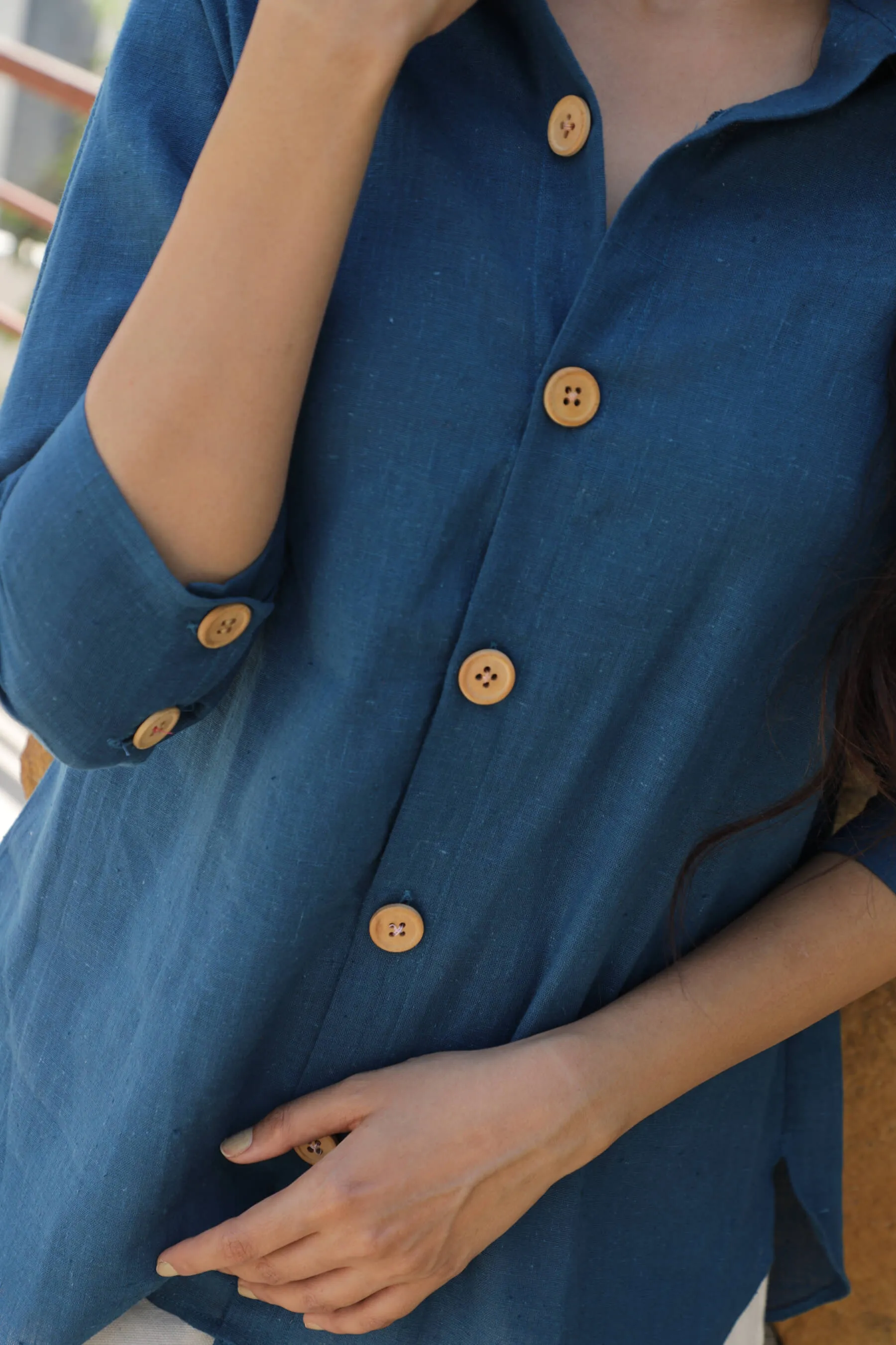 Indigo Blue Kala Cotton Shirt for Women