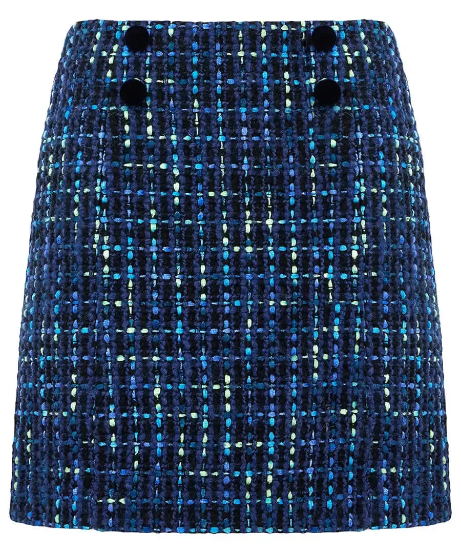 Joe Browns 18 Blue Tiah Tweed Skirt