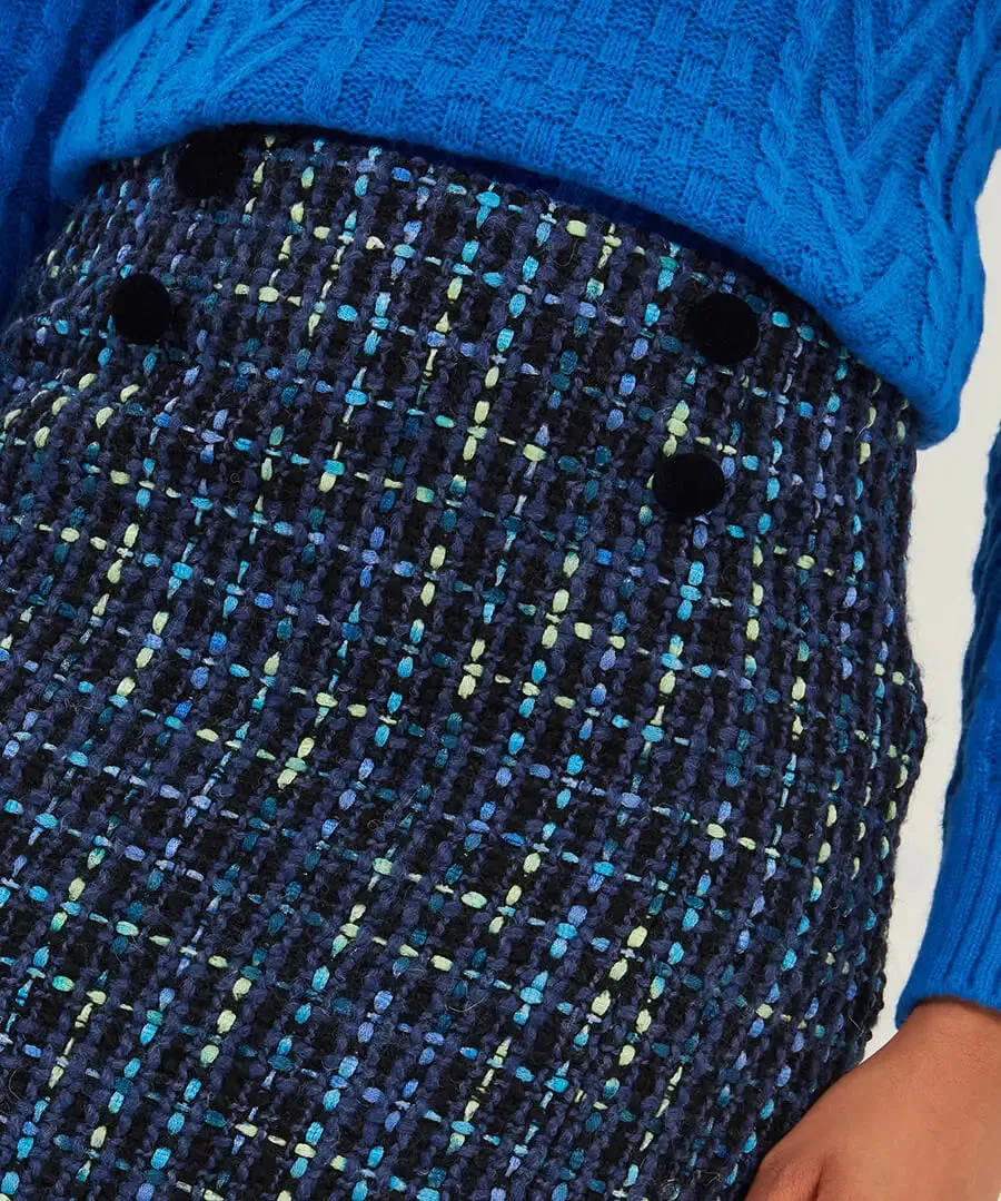 Joe Browns 18 Blue Tiah Tweed Skirt