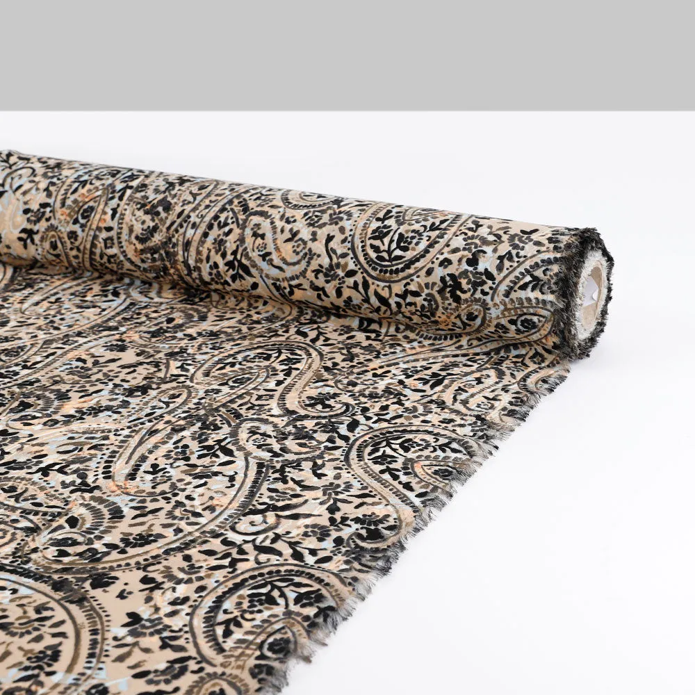 Layered Paisley Double Georgette - Buff