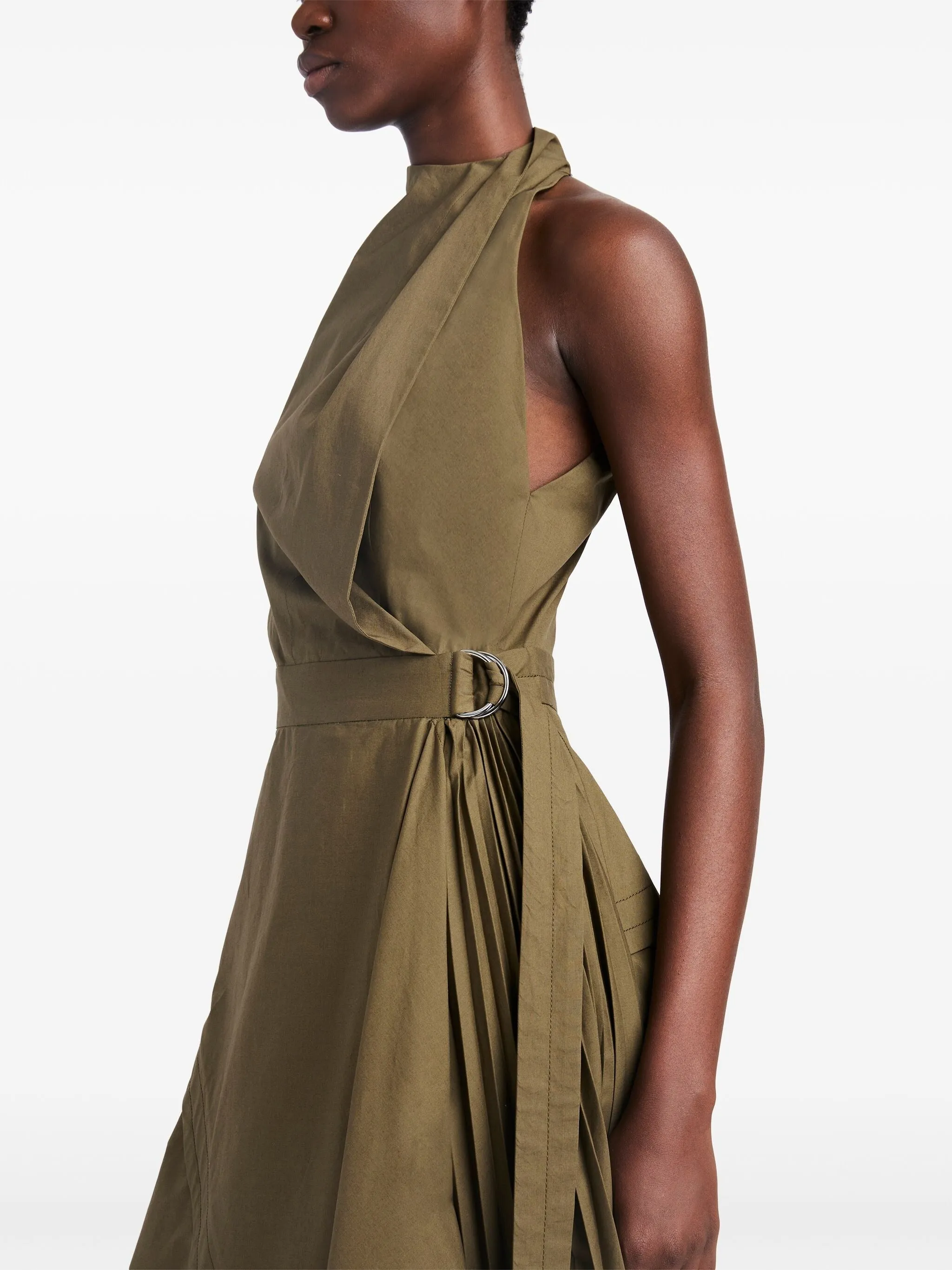 LAYERED POPLIN WRAP DRESS