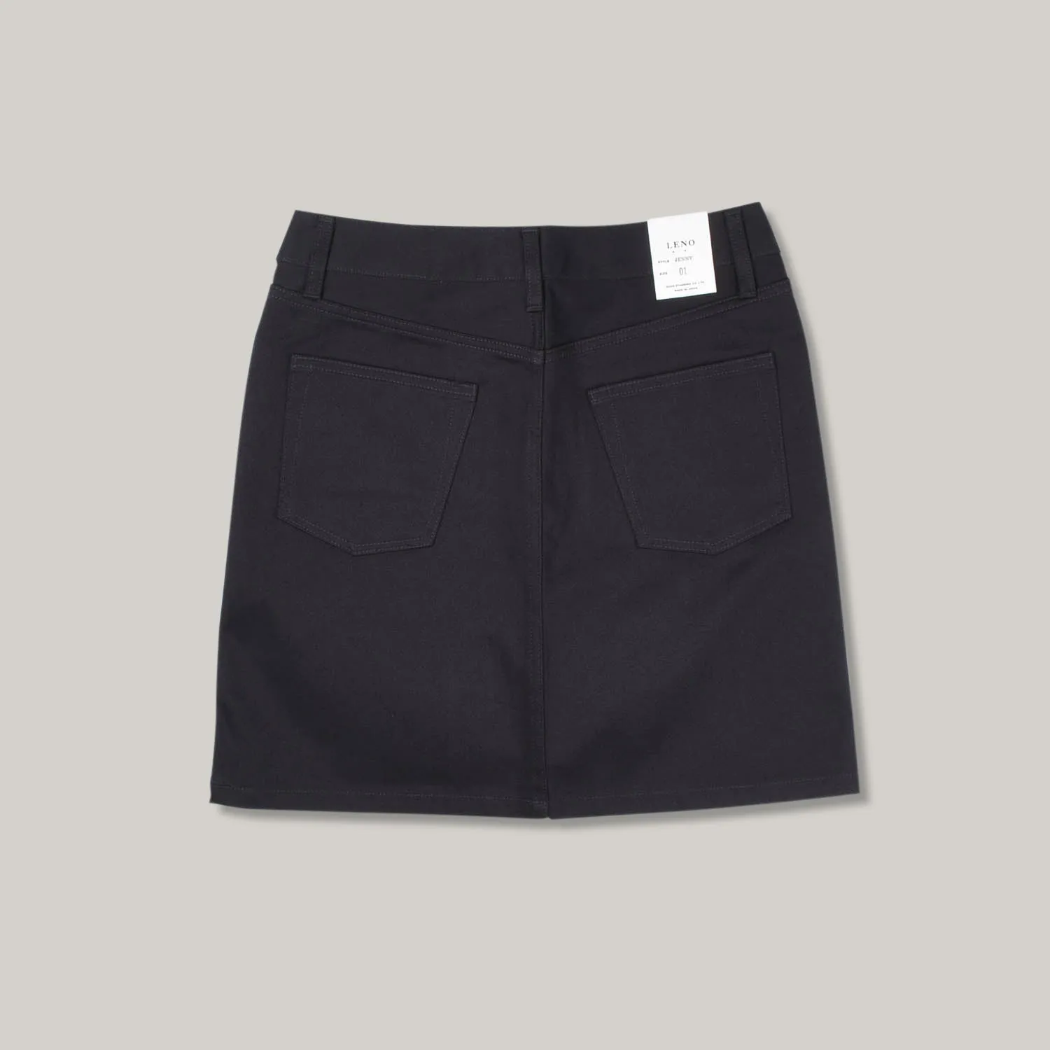 LENO JENNY TWILL SKIRT - CHARCOAL