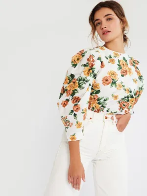 Lila Top in Antique Rose Floral