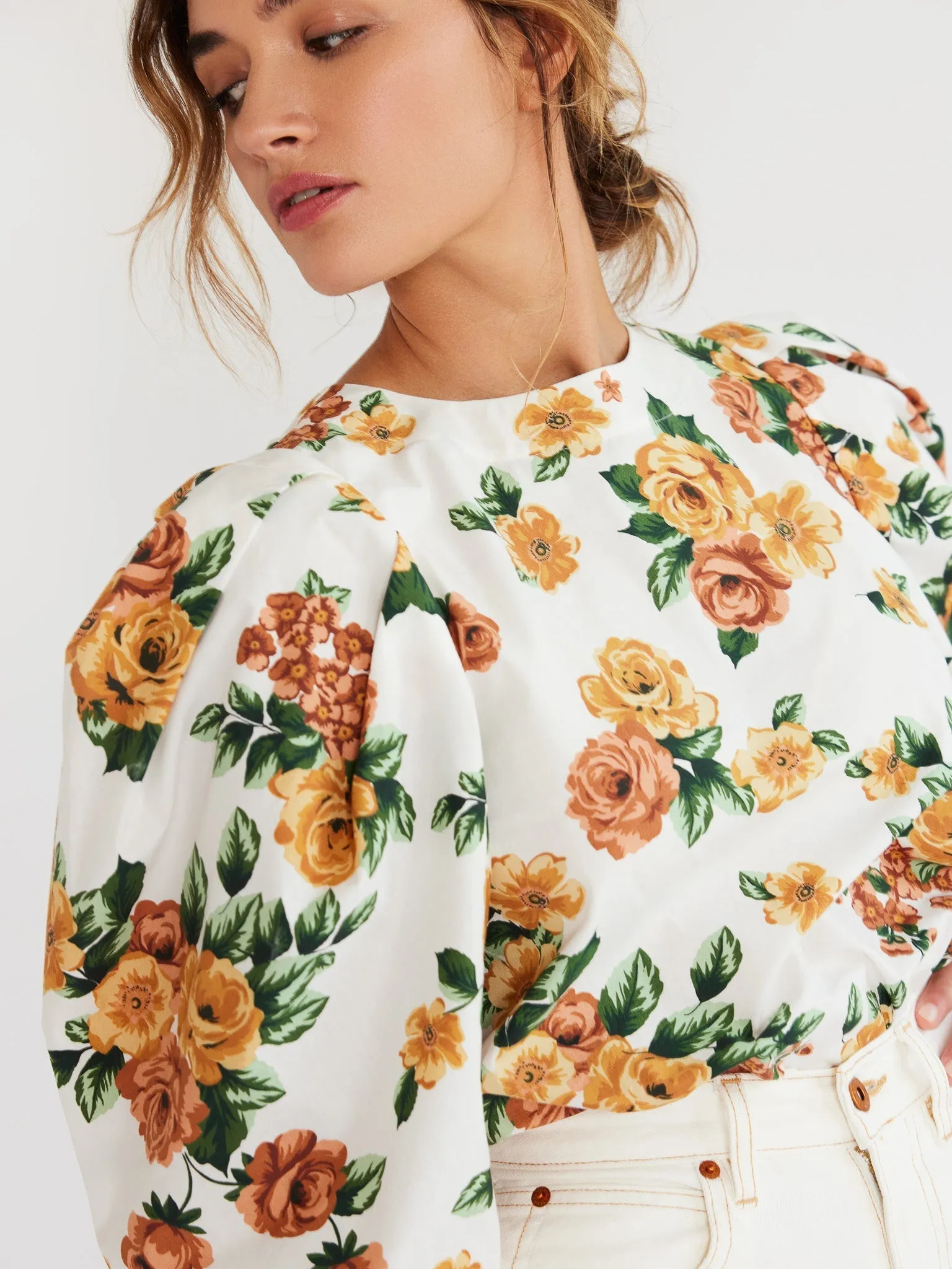 Lila Top in Antique Rose Floral