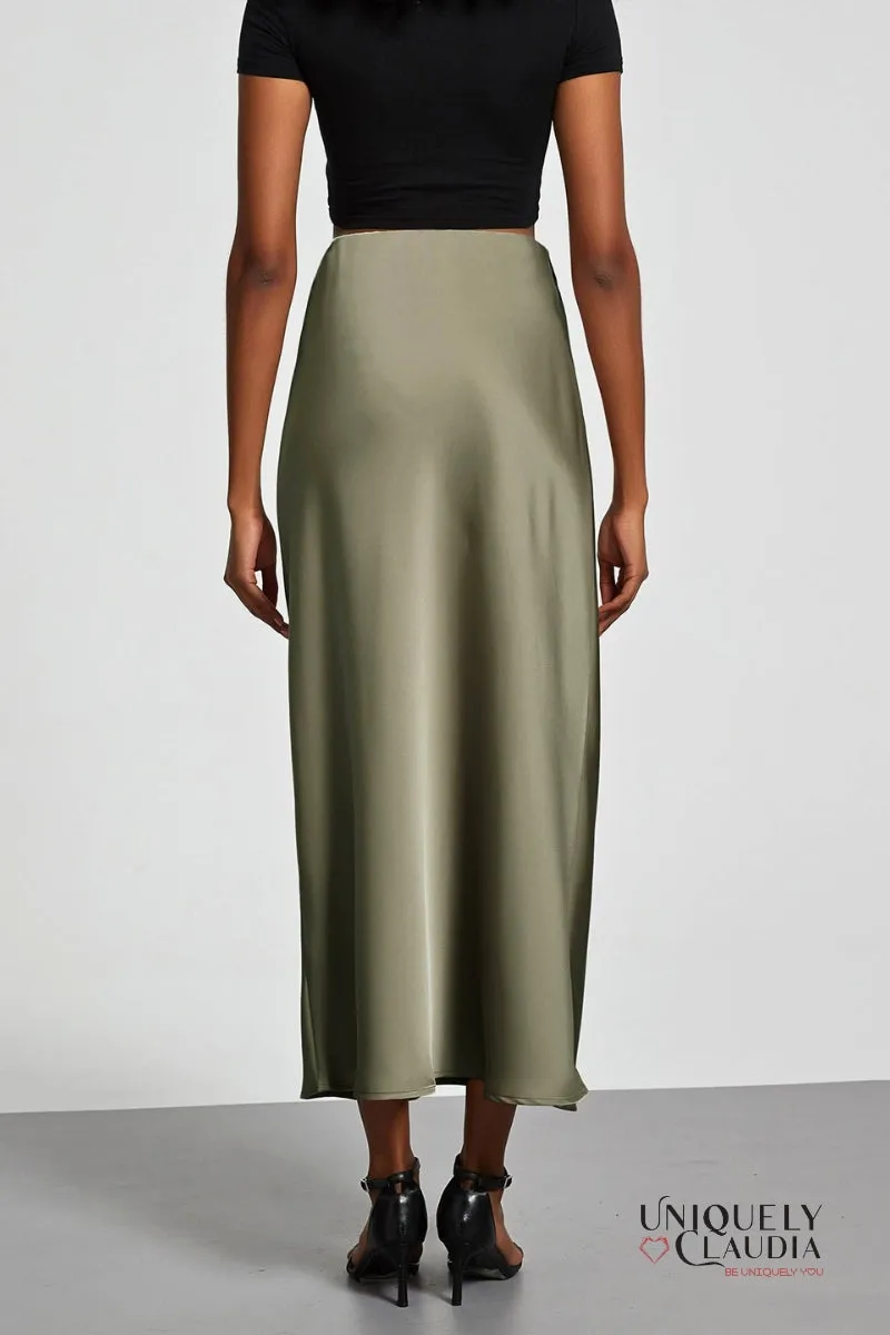 Lizzie Glossy Mid Length Skirt