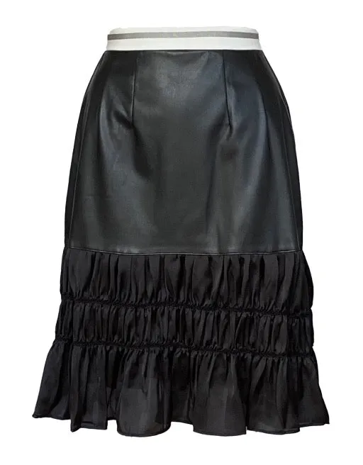 Louise - Vegan Leather & Shibori Skirt