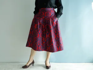 <S17C70>COVENT GARDEN WOVEN RED Skirt  -Length 70cm