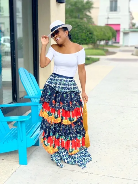 Mamacita | Floral 2-Pc Maxi & Crop Top Set