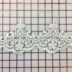 Metallic Trim - 5-inch Silver on White