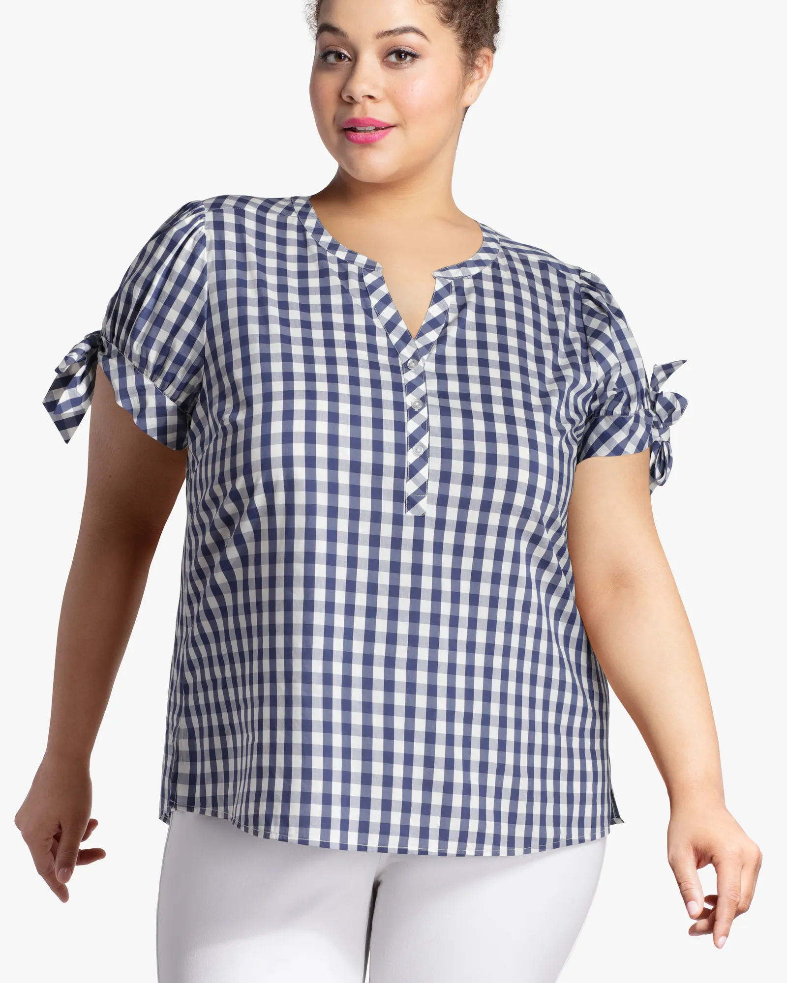 Natalie Woven Shirt | Navy / White