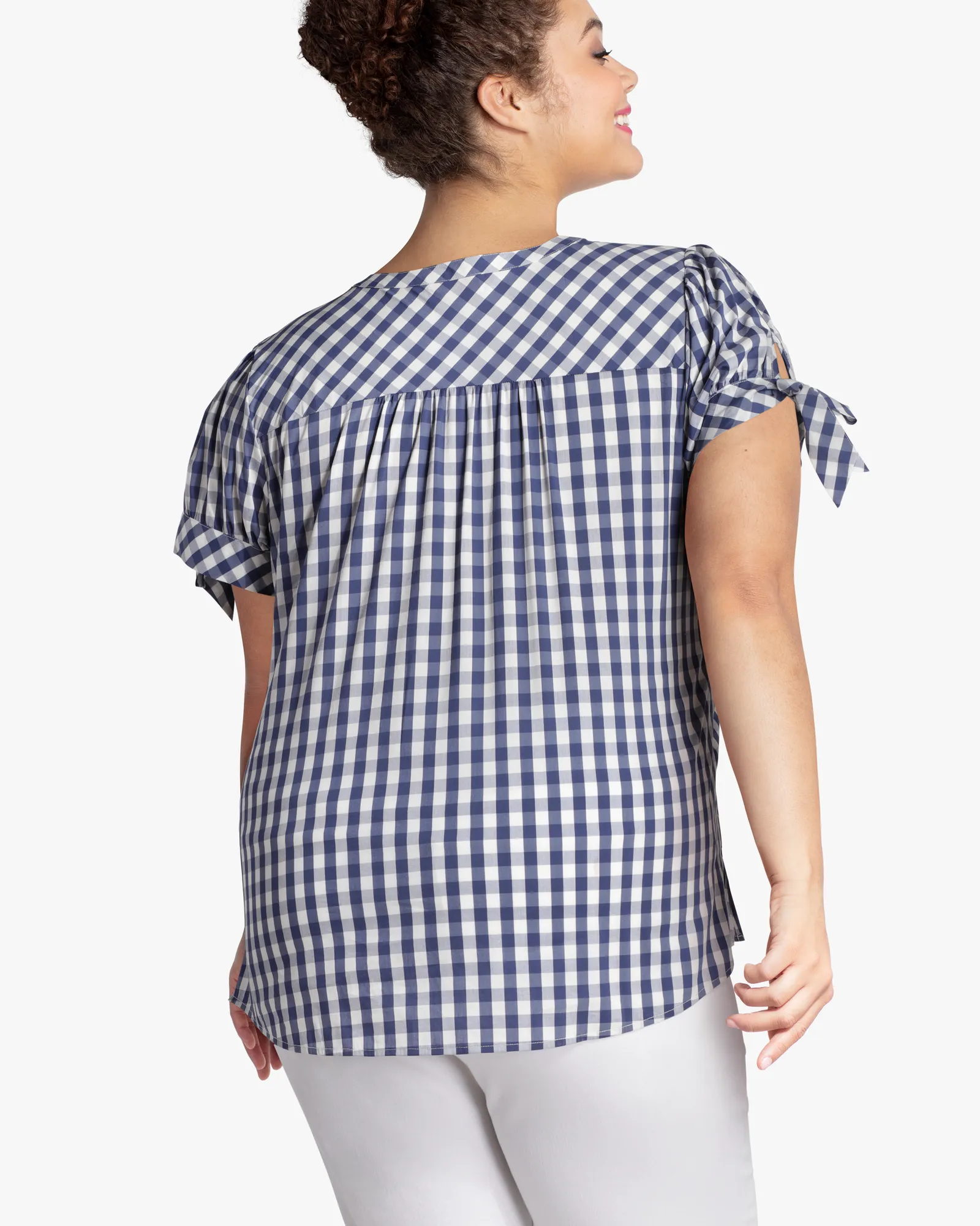 Natalie Woven Shirt | Navy / White