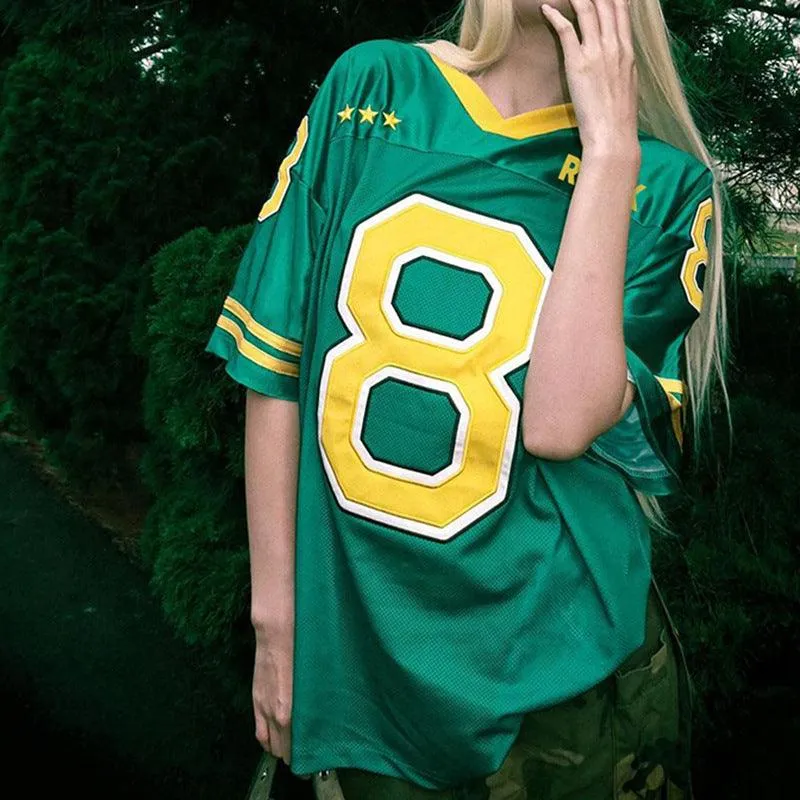 Oversized Sports Graphic Jersey Top